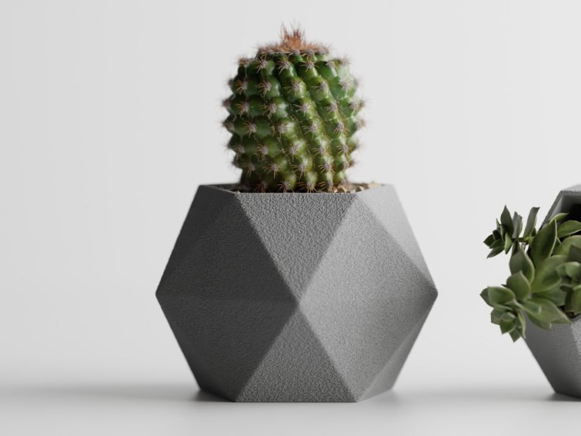 Geo Trio set květináčů - Barva: Tmavě zelená - matná - 004