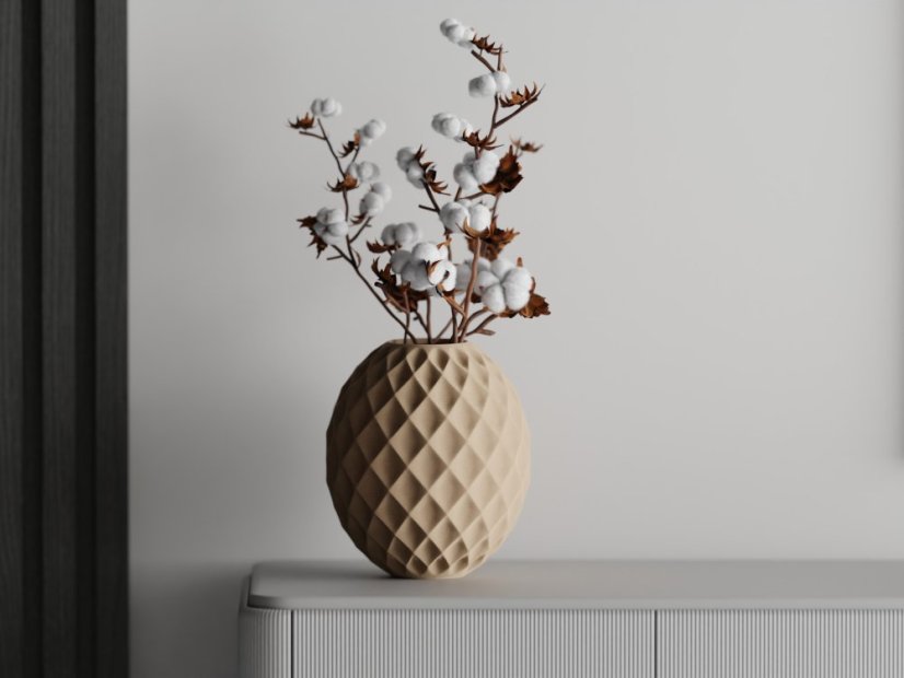 Váza Vasura - Barva: Cihlová - 020, Vnější rozměry: Ø 12 × V 14 cm