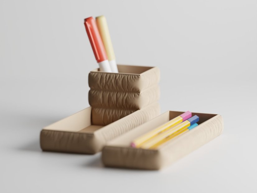 Set organizérů na psací potřeby Soffo Nest Duo - Barva: Béžová - matná - 006