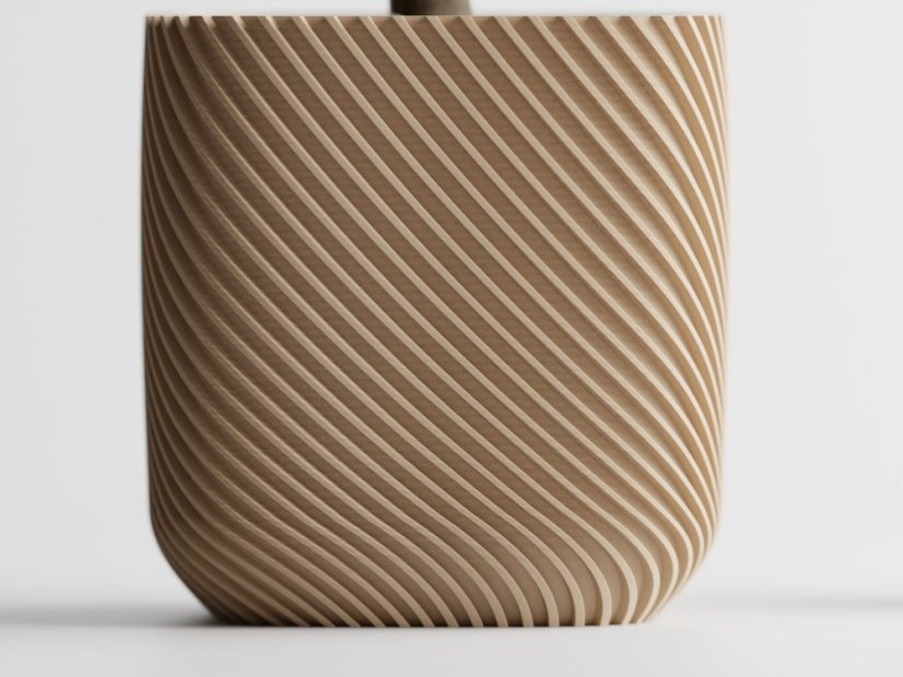 Kvetináč Ribbo Linea Cube - Barva: Cihlová - 020, Vnější rozměry: Š 9 x H 9 x V 9 cm