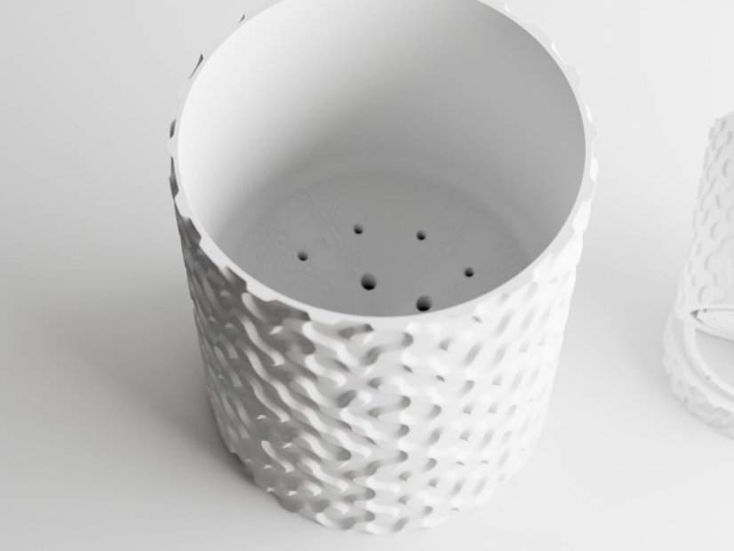 Květináč Flow Drip - Barva: Šedá - matná - 003, Vnější rozměry: Ø 14 × V 17 cm