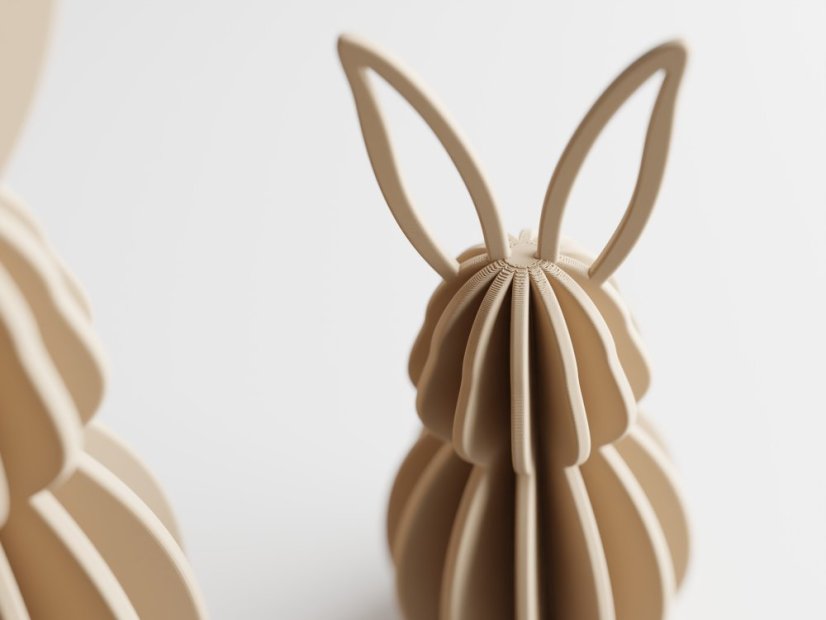 Velikonoční dekorace zajíc Lepora - Barva: Tmavě červená - matná - 007, Výška: 14 cm, Typ oušek: Vyřízlé