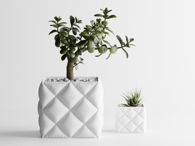 Květináč Soffo Six - Barva: Bílá - matná - 002, Vnější rozměry: Š 9,5 x H 9,5 x V 8 cm