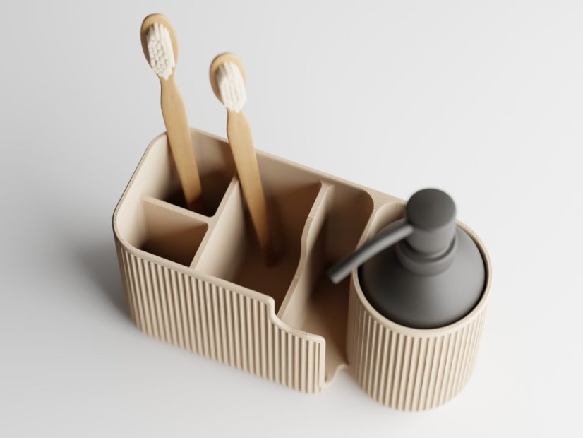 Elegantní oválný organizér Duova Oval - Barva: Béžová - matná - 006