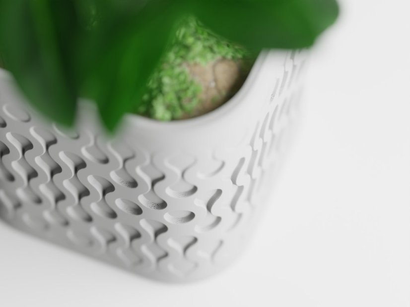 Květináč Flowform - Barva: Hnědá - matná - 005, Vnější rozměry: Š 15 x H 15 x V 15 cm