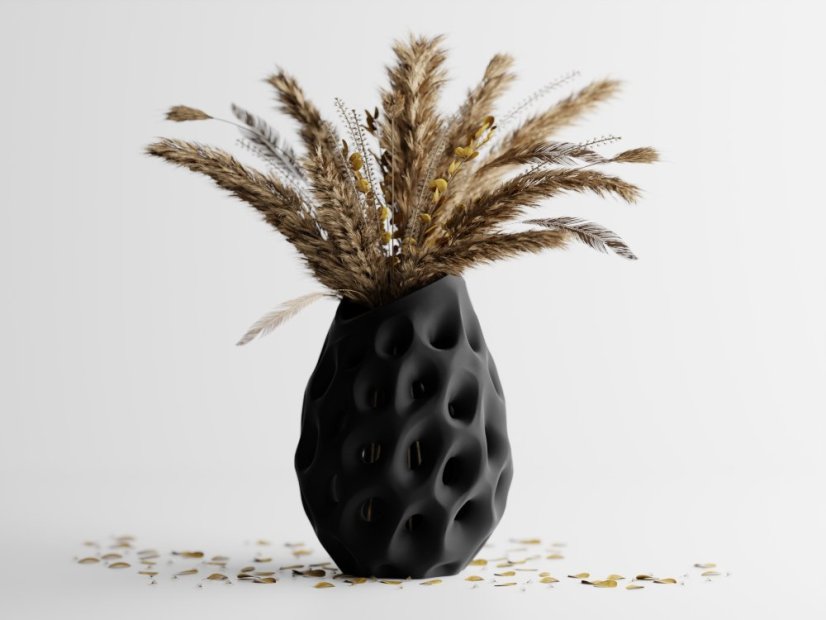 Váza Pora - Barva: Černá - matná - 001, Výška: 14 cm