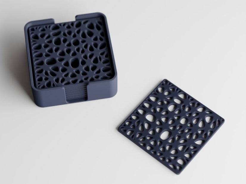 Sada 7ks podtácků Organic + úložný box - Barva: Tmavě modrá - matná - 008