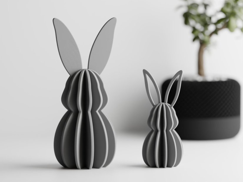 Velikonoční dekorace zajíc Lepora - Barva: Šedá - matná - 003, Výška: 14 cm, Typ oušek: Vyřízlé