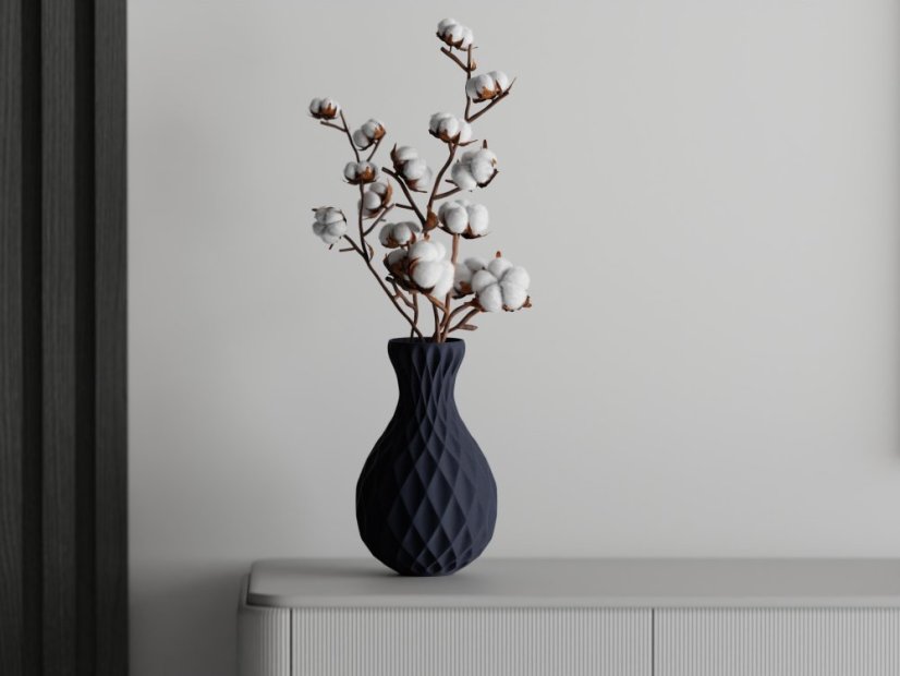 Váza Facet - Barva: Tmavě modrá - matná - 008, Vnější rozměry: Ø 12 × V 20 cm