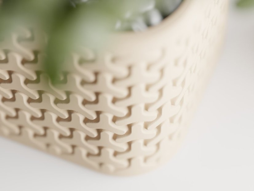 Květináč Seraphis - Barva: Béžová - matná - 006, Vnější rozměry: Š 9 x H 9 x V 9 cm