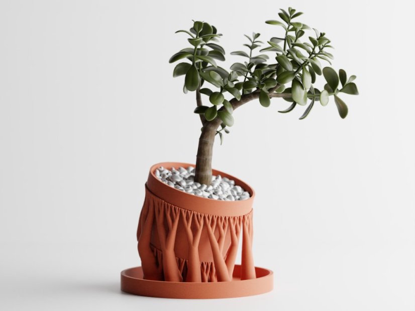 Květináč Organic One - Barva: Cihlová - 020, Vnější rozměry: Ø 15 × V 12 cm