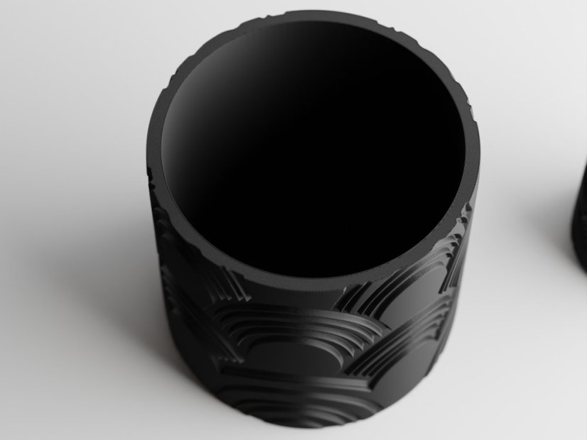 Květináč Wavy Two - Barva: Šedá - matná - 003, Vnější rozměry: Ø 10 × V 10 cm