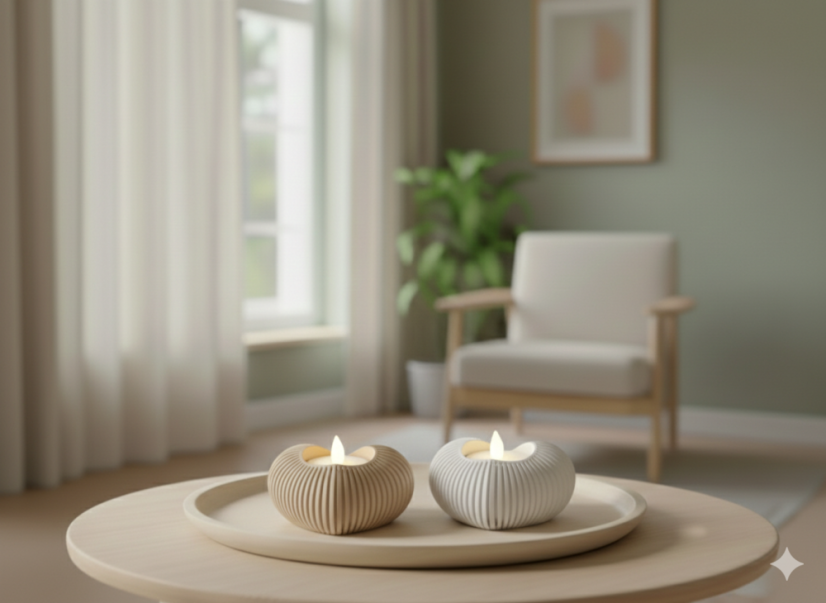 Designový svícen Linea Heart - Barva: Růžová Candy - matná - 102