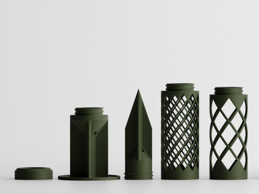 Podpora pro rostliny - Moss Tower Vendura - Barva: Tmavě zelená - matná - 004, Vyberte číslo: 4. Zapichovací hrot - průměr věže 10 cm / výška 21 cm