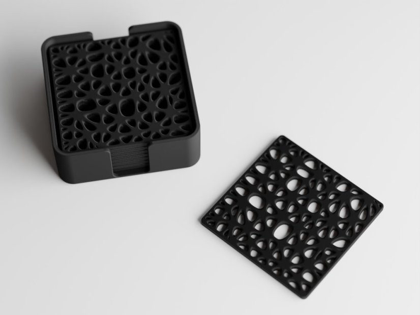 Sada 7ks podtácků Organic + úložný box - Barva: Tmavě modrá - matná - 008