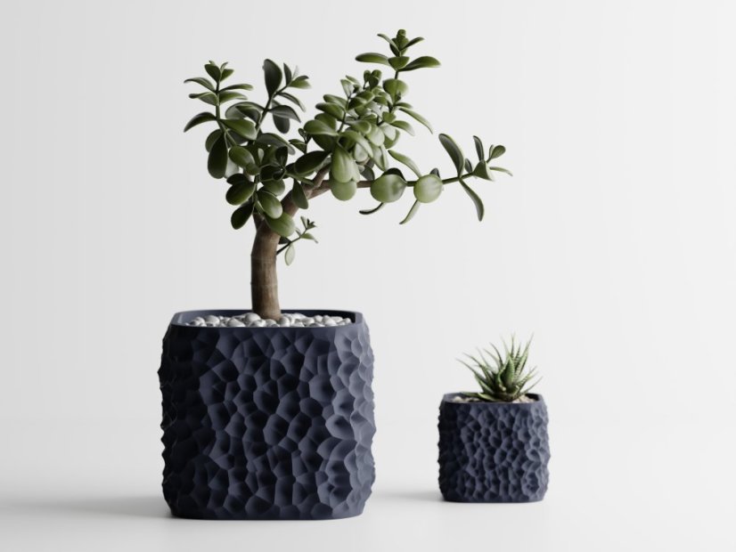 Květináč Terra Forma - Barva: Tmavě modrá - matná - 008, Vnější rozměry: Š 7,5 x H 7,5 x V 6,5 cm