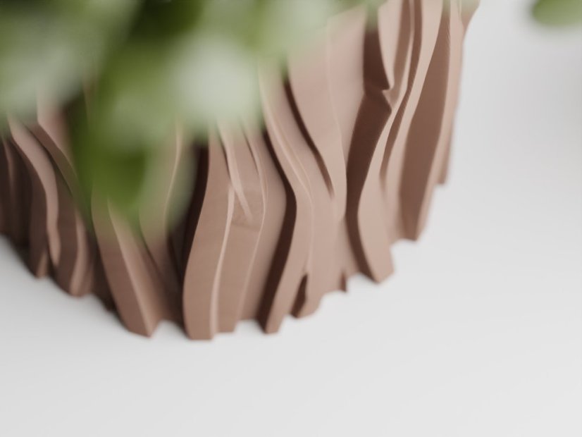Květináč Wavy Tree - Barva: Hnědá - matná - 005, Vnější rozměry: Ø 13 × V 12 cm