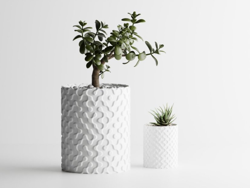 Květináč Flow - Barva: Bílá - matná - 002, Vnější rozměry: Ø 14,5 × V 17,5 cm