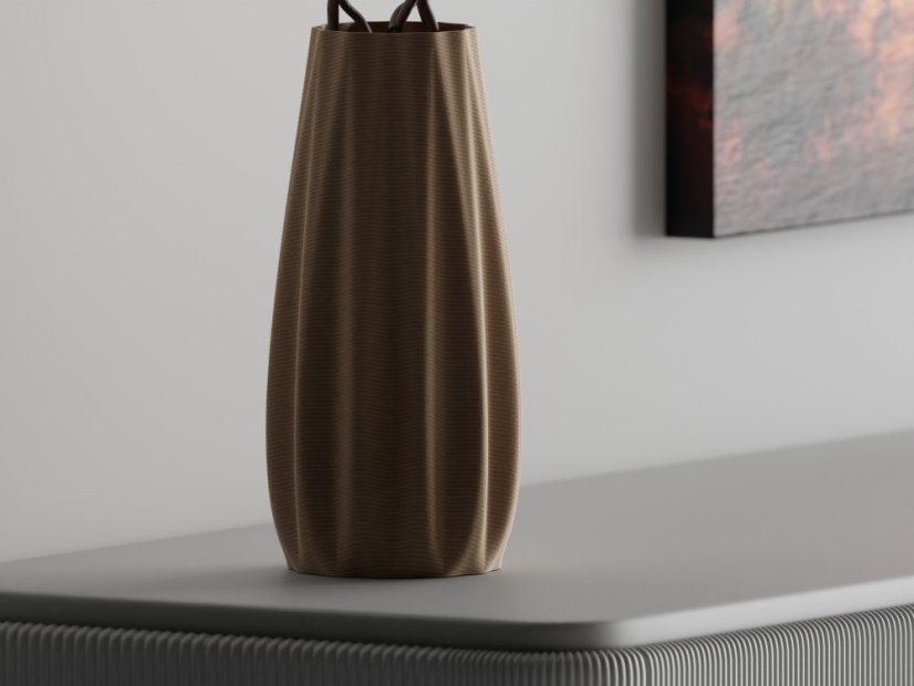 Váza Ribbo Straight - Barva: Cihlová - 020, Vnější rozměry: Ø 8,5 × V 18 cm