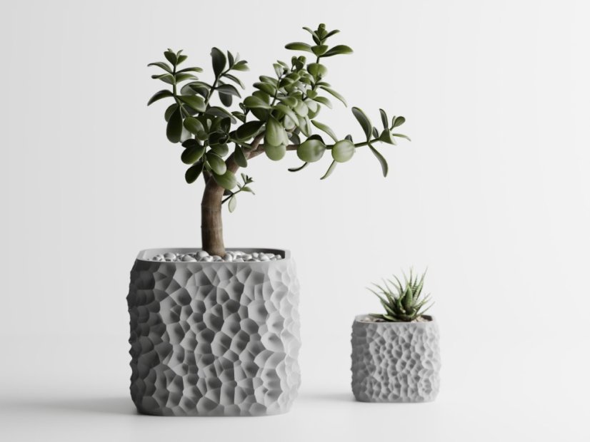 Květináč Terra Forma - Barva: Šedá - matná - 003, Vnější rozměry: Š 10 x H 10 x V 9 cm