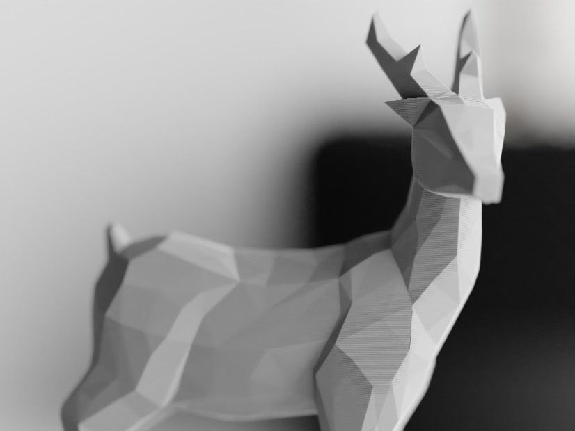 Vánoční dekorace Jelen - Barva: Šedá - matná - 003, Design: Geometrický