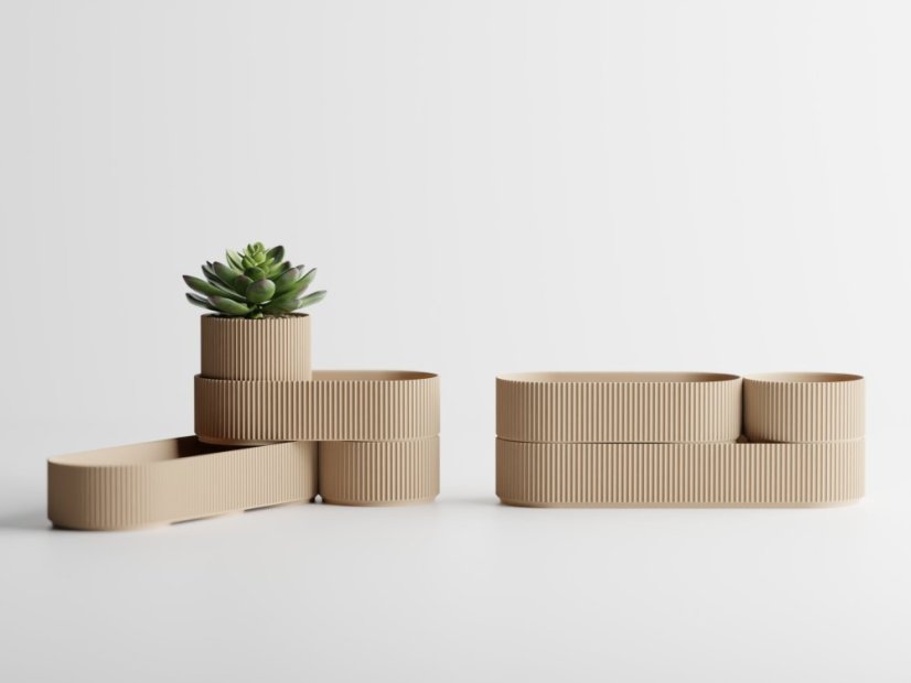 Modulární organizér Loopra - Barva: Tmavě zelená - matná - 004, Typ základny: Rovná základna (Flat)