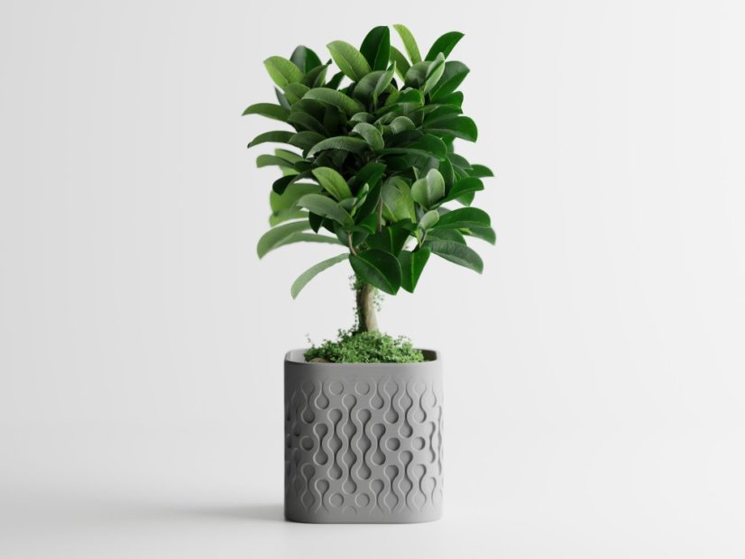 Květináč Flowform - Barva: Šedá - matná - 003, Vnější rozměry: Š 15 x H 15 x V 15 cm