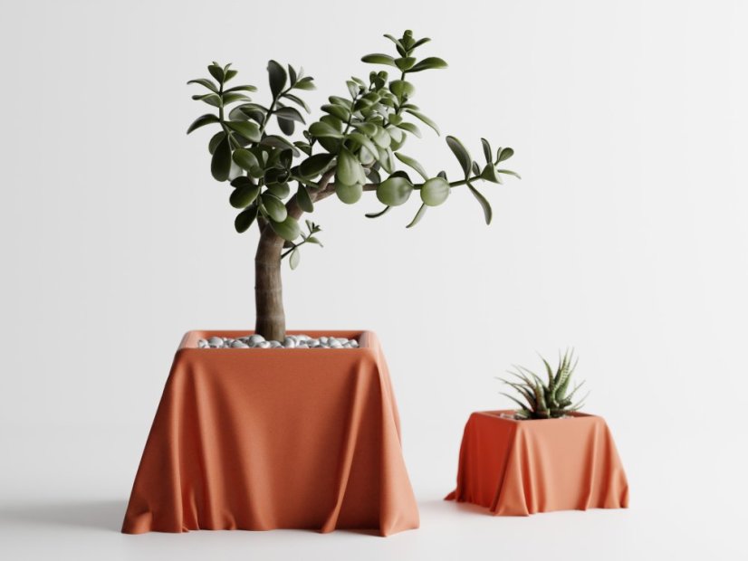 Květináč Silka - Barva: Cihlová - 020, Vnější rozměry: Š 12,5 x H 12,5 x V 7,5 cm