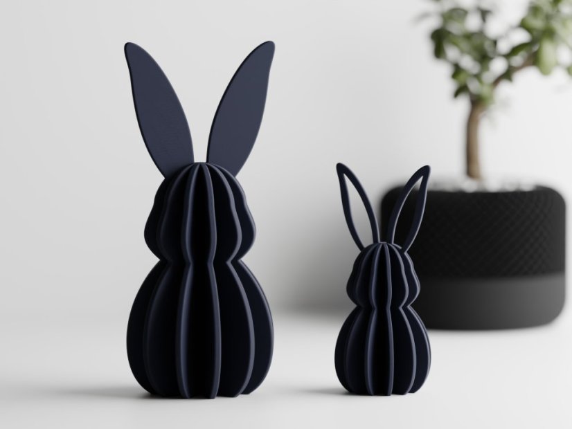 Velikonoční dekorace zajíc Lepora - Barva: Tmavě modrá - matná - 008, Výška: 14 cm, Typ oušek: Plné