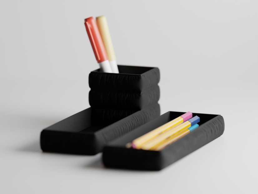 Set organizérů na psací potřeby Soffo Nest Duo - Barva: Černá - matná - 001