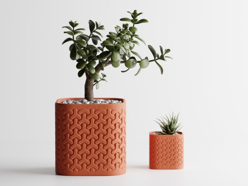 Květináč Seraphis - Barva: Cihlová - 020, Vnější rozměry: Š 13 x H 13 x V 13 cm