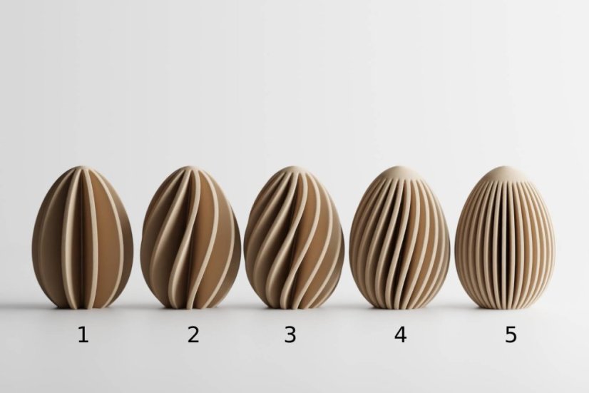 Velikonoční vejce Aurelline - dekorační - Barva: Béžová - matná - 006, Vyberte číslo: 5, Varianta: K zavěšení (s průvlekem na stuhu)