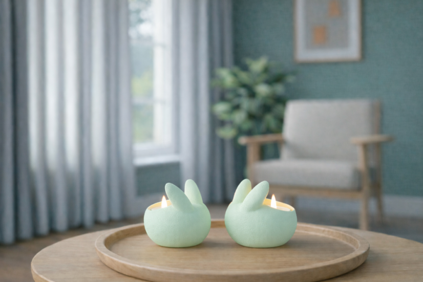 Designový svícen Aura Bunny - Barva: Zelená Mint - matná - 101