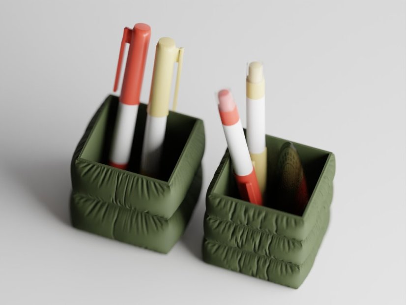 Set organizérů na psací potřeby Soffo Duo Pen - Barva: Tmavě zelená - matná - 004