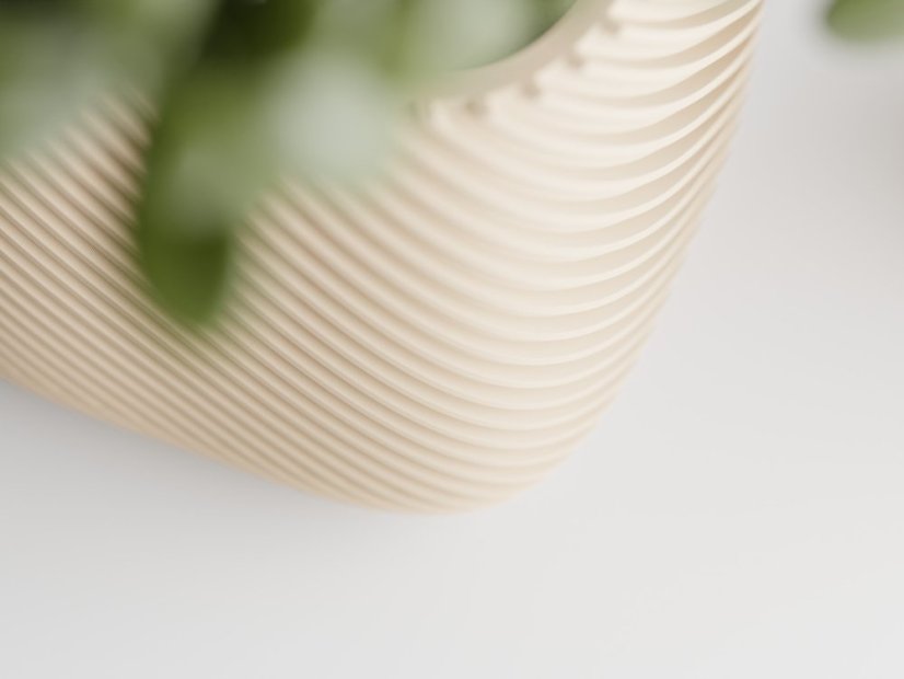 Kvetináč Ribbo Linea Cube - Barva: Bílá - matná - 002, Vnější rozměry: Š 7 x H 7 x V 7 cm