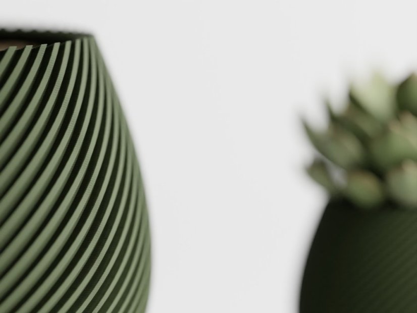 Květináč Ribbo Linea Round - Barva: Tmavě zelená - matná - 004, Vnější rozměry: Ø 8 × V 5,5 cm