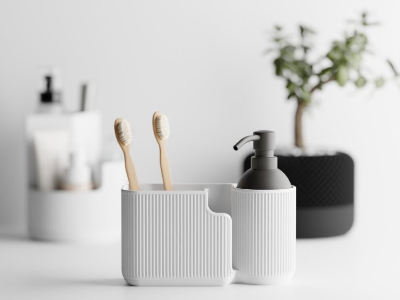 Elegantní oválný organizér Duova Oval - Barva: Bílá - matná - 002