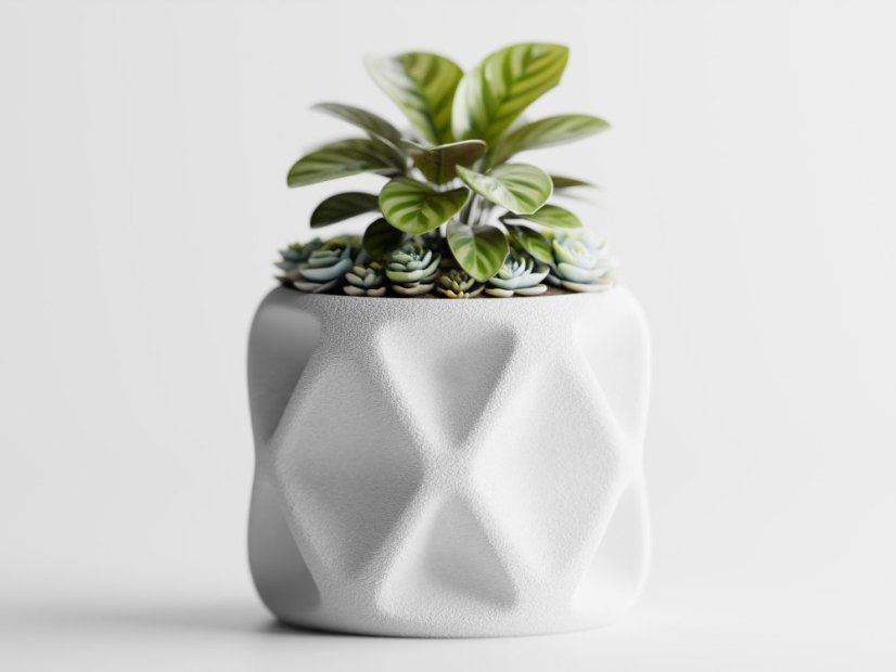 Květináč Tervielle - Barva: Bílá - matná - 002, Vnější rozměry: Š 10 x H 10 x V 8 cm