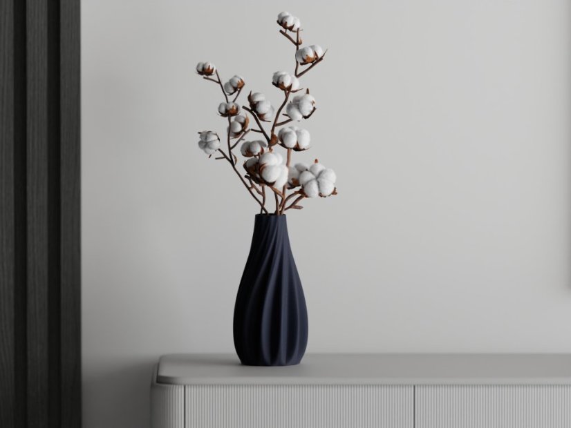 Váza Twist Elegance - Barva: Tmavě modrá - matná - 008, Vnější rozměry: Ø 12,5 × V 25 cm