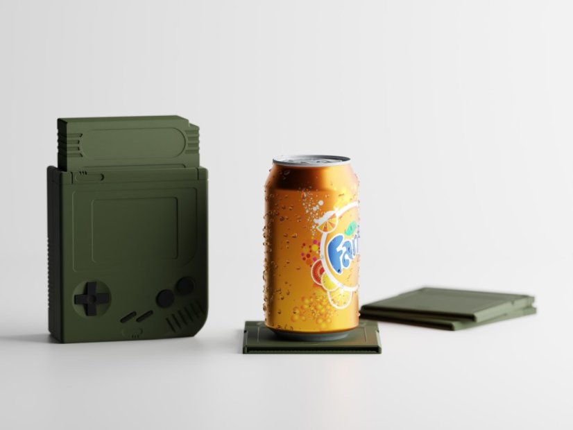 Sada 5ks podtácků RetroSave + úložný box - Barva: Tmavě zelená - matná - 004