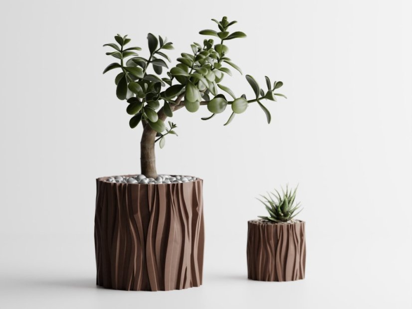 Květináč Wavy Tree - Barva: Šedá - matná - 003, Vnější rozměry: Ø 10,5 × V 10 cm
