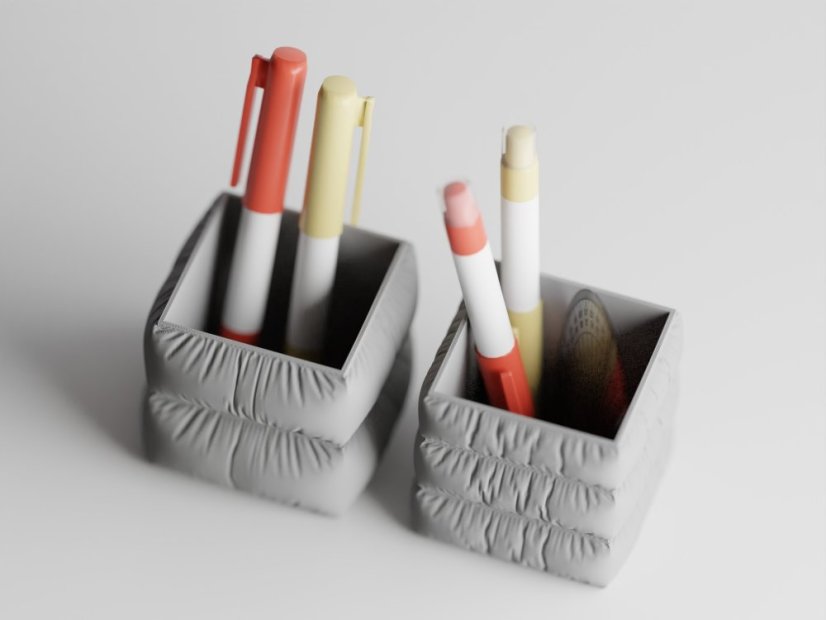 Set organizérů na psací potřeby Soffo Duo Pen - Barva: Šedá - matná - 003