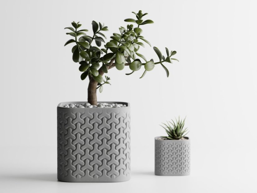 Květináč Seraphis - Barva: Šedá - matná - 003, Vnější rozměry: Š 6,5 x H 6,5 x V 6,5 cm