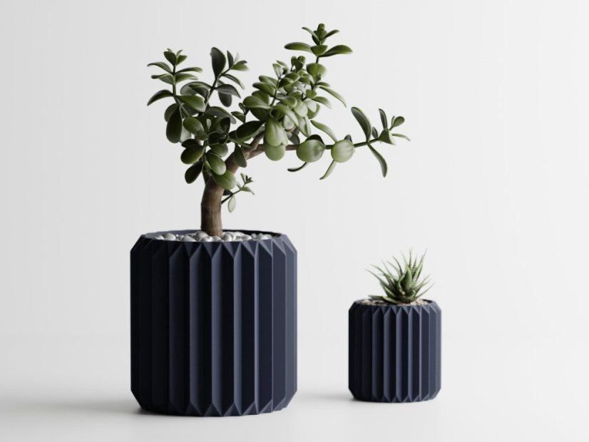 Květináč Trigon - Barva: Tmavě modrá - matná - 008, Vnější rozměry: Ø 13 × V 13 cm