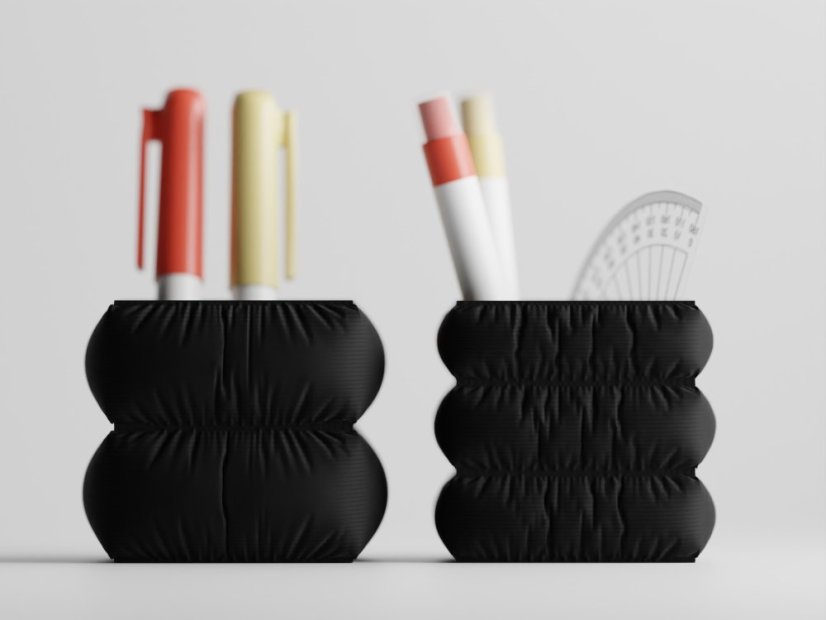 Set organizérů na psací potřeby Soffo Duo Pen - Barva: Tmavě zelená - matná - 004