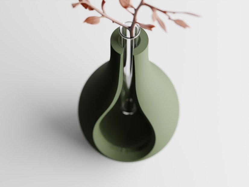 Váza Elysiar - Barva: Tmavě zelená - matná - 004, Povrch: Struktura (Fuzzy Skin)