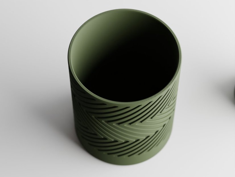 Květináč ZigZag - Barva: Tmavě červená - matná - 007, Vnější rozměry: Ø 6 × V 7,5 cm