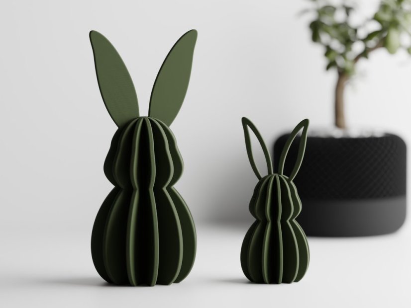 Velikonoční dekorace zajíc Lepora - Barva: Tmavě zelená - matná - 004, Výška: 22 cm, Typ oušek: Plné