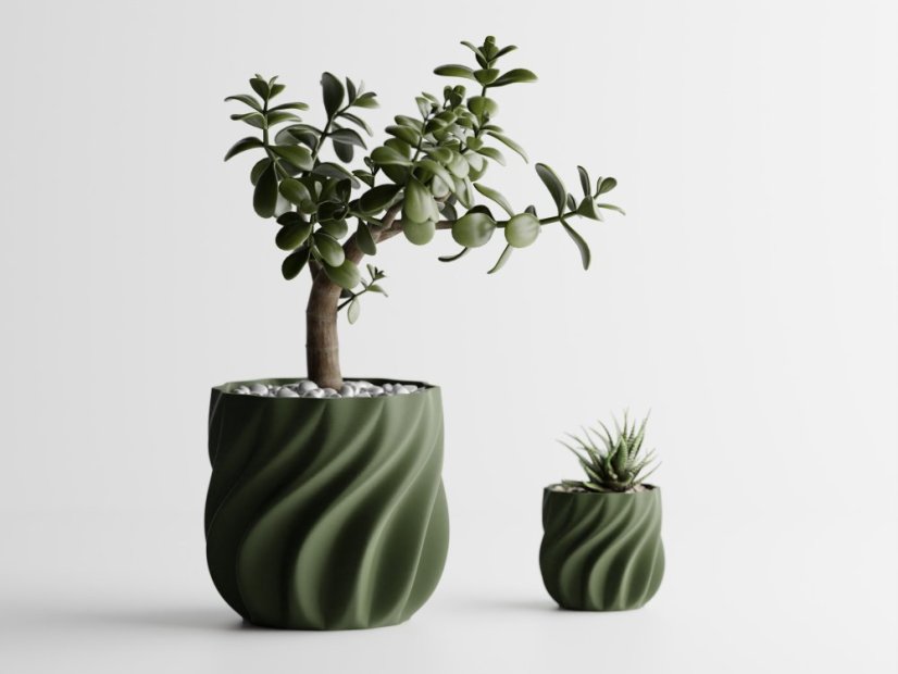 Květináč Twello - Barva: Tmavě zelená - matná - 004, Vnější rozměry: Ø 12 × V 11 cm