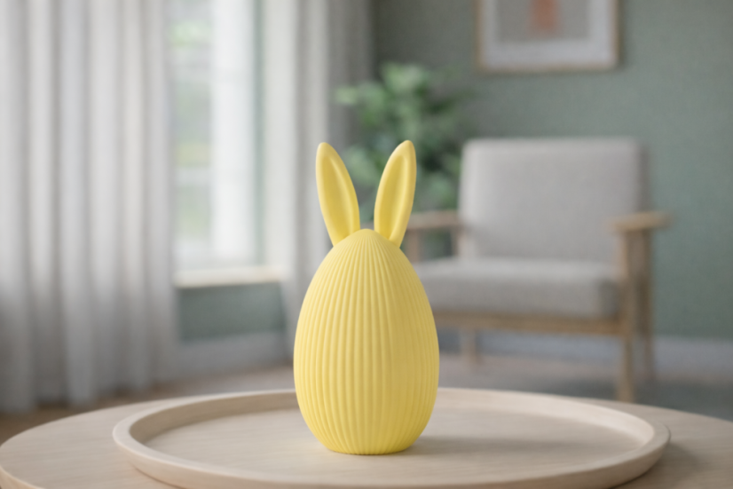 Velikonoční vajíčko se zaječími uchy Ovo-Bunny - Barva: Bílá - matná - 002